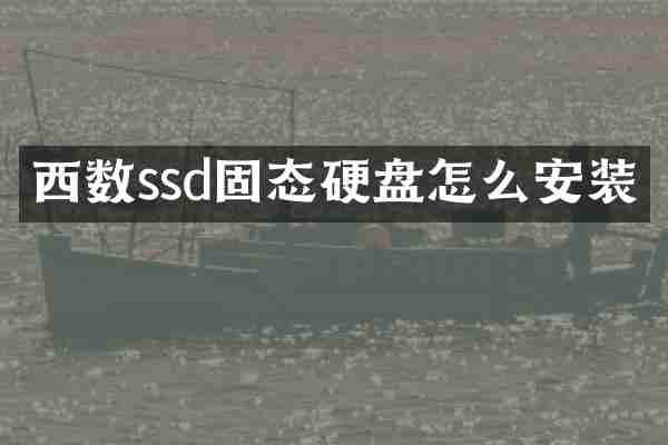 西数ssd固态硬盘怎么安装