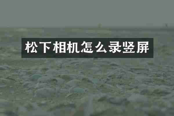 相机怎么录竖屏
