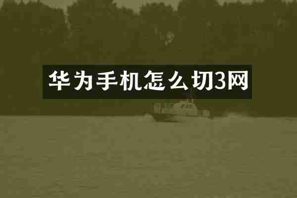 华为手机怎么切3网