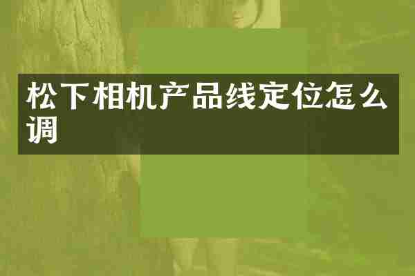 相机产品线定位怎么调