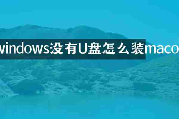 windows没有U盘怎么装macos