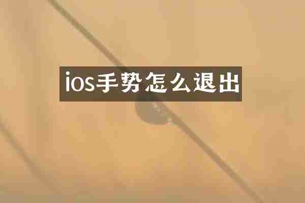ios手势怎么退出