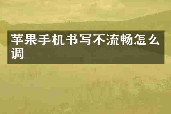 苹果手机书写不流畅怎么调