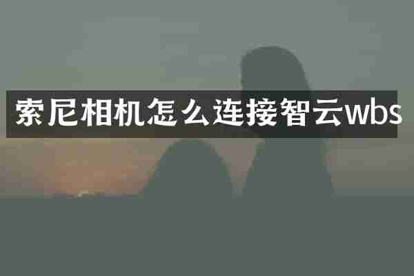 索尼相机怎么连接智云wbs