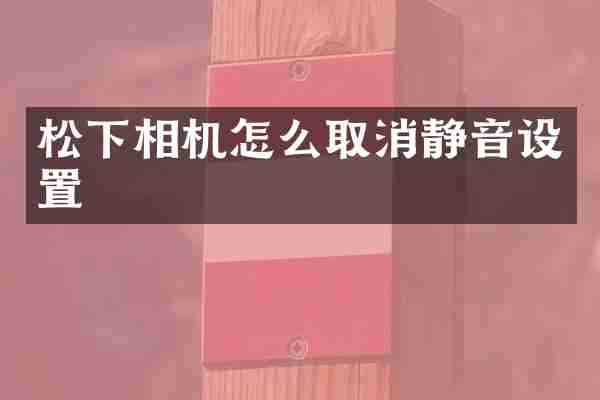 相机怎么取消静音设置