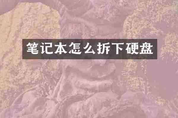 笔记本怎么拆下硬盘