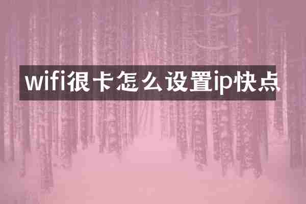 wifi很卡怎么设置ip快点
