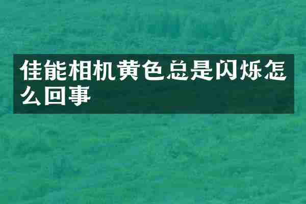 佳能相机黄色总是闪烁怎么回事