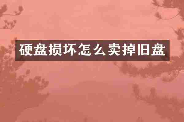 硬盘损坏怎么卖掉旧盘