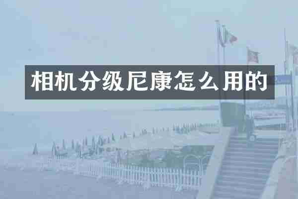 相机分级尼康怎么用的