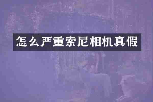 怎么严重索尼相机真假
