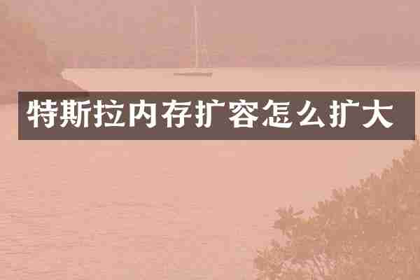 特斯拉内存扩容怎么扩大