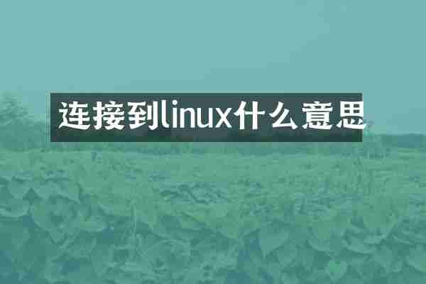连接到linux什么意思