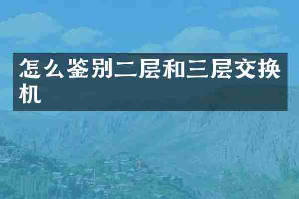 怎么鉴别二层和三层交换机