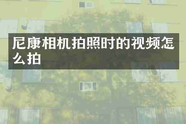 尼康相机拍照时的视频怎么拍