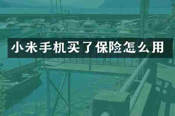 小米手机买了保险怎么用