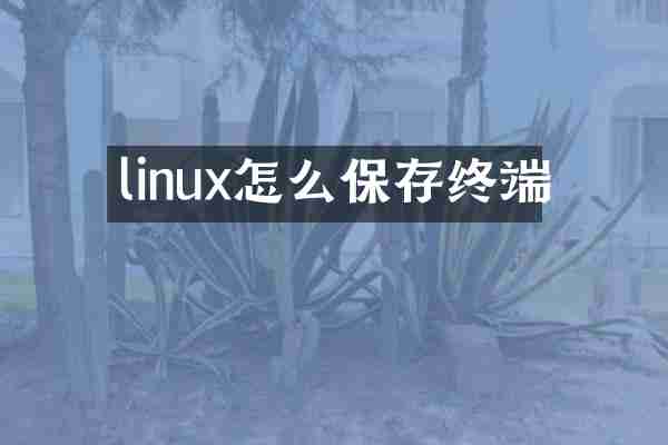 linux怎么保存终端