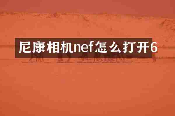 尼康相机nef怎么打开6