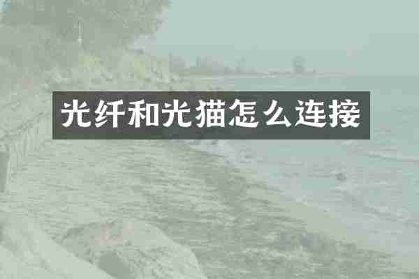 光纤和光猫怎么连接