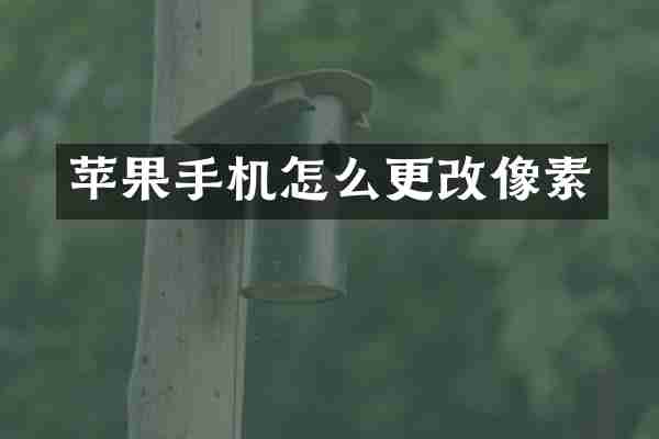 苹果手机怎么更改像素