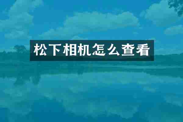松下相机怎么查看