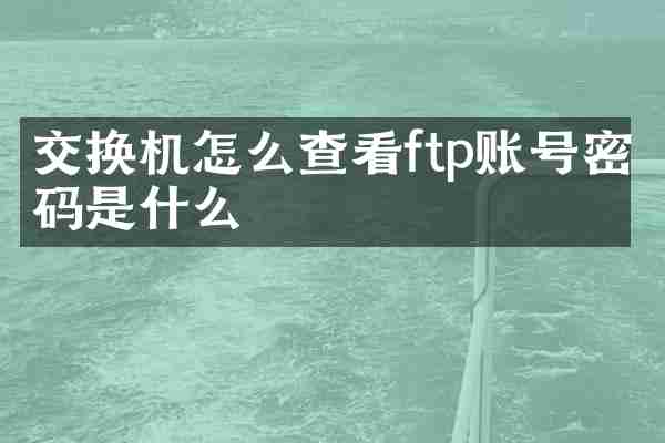 交换机怎么查看ftp账号密码是什么