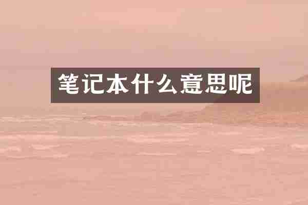 笔记本什么意思呢