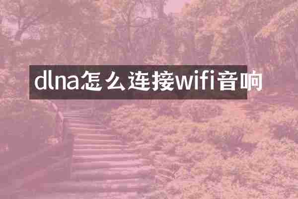 dlna怎么连接wifi音响