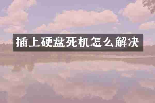 插上硬盘死机怎么解决