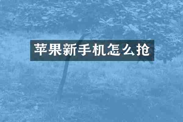 苹果新手机怎么抢