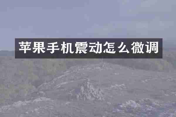 苹果手机震动怎么微调