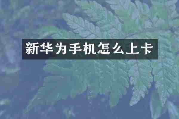 新华为手机怎么上卡