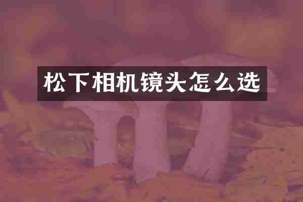 相机镜头怎么选
