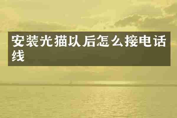 安装光猫以后怎么接电话线