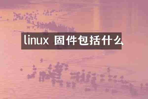 linux 固件包括什么