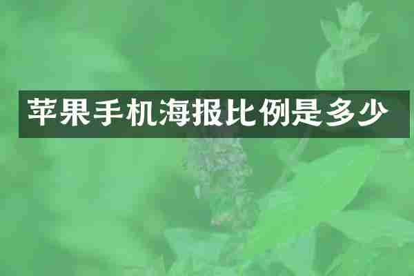 苹果手机海报比例是多少