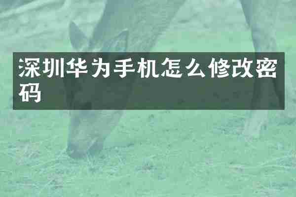深圳华为手机怎么修改密码