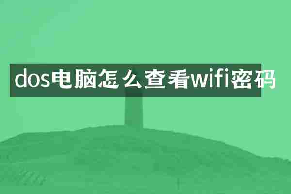 dos电脑怎么查看wifi密码