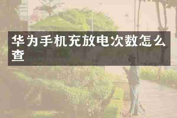 华为手机充放电次数怎么查