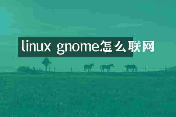 linux gnome怎么联网
