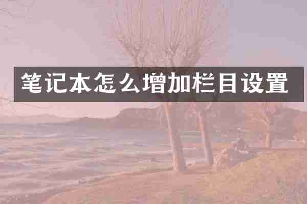 笔记本怎么增加栏目设置
