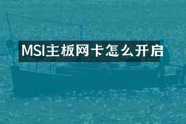 MSI主板网卡怎么开启