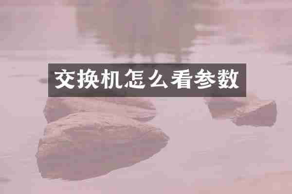 交换机怎么看参数