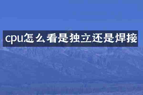 cpu怎么看是独立还是焊接