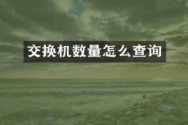 交换机数量怎么查询