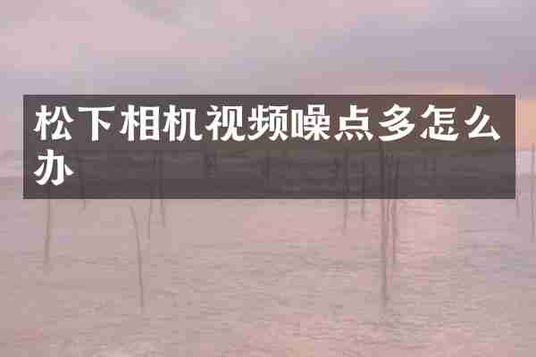 相机视频噪点多怎么办