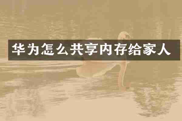 华为怎么共享内存给家人
