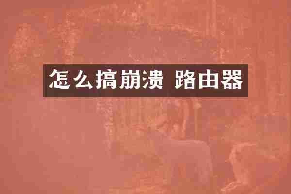 怎么搞崩溃 路由器