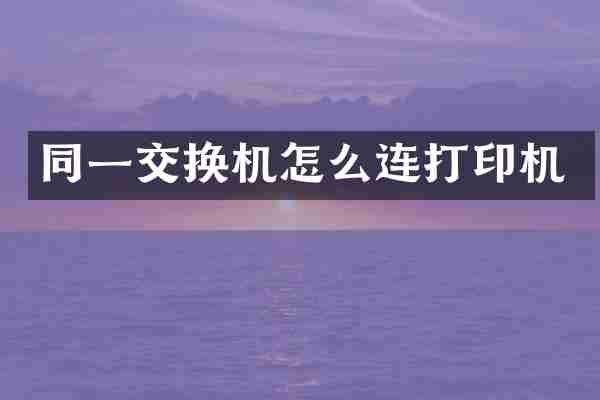 同一交换机怎么连打印机