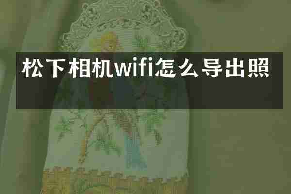 相机wifi怎么导出照片
